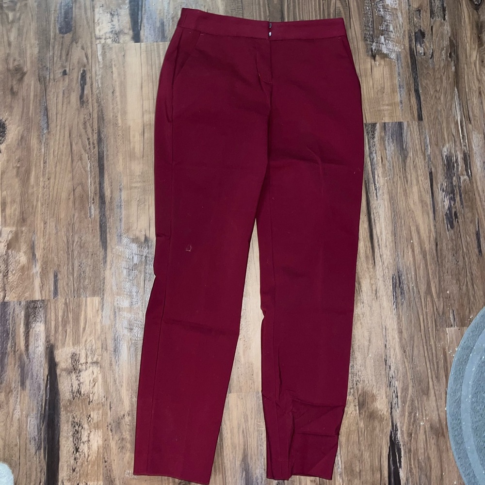 Dark red maroon columnist pants trousers express